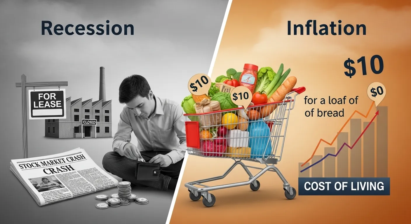 difference between recession and inflation