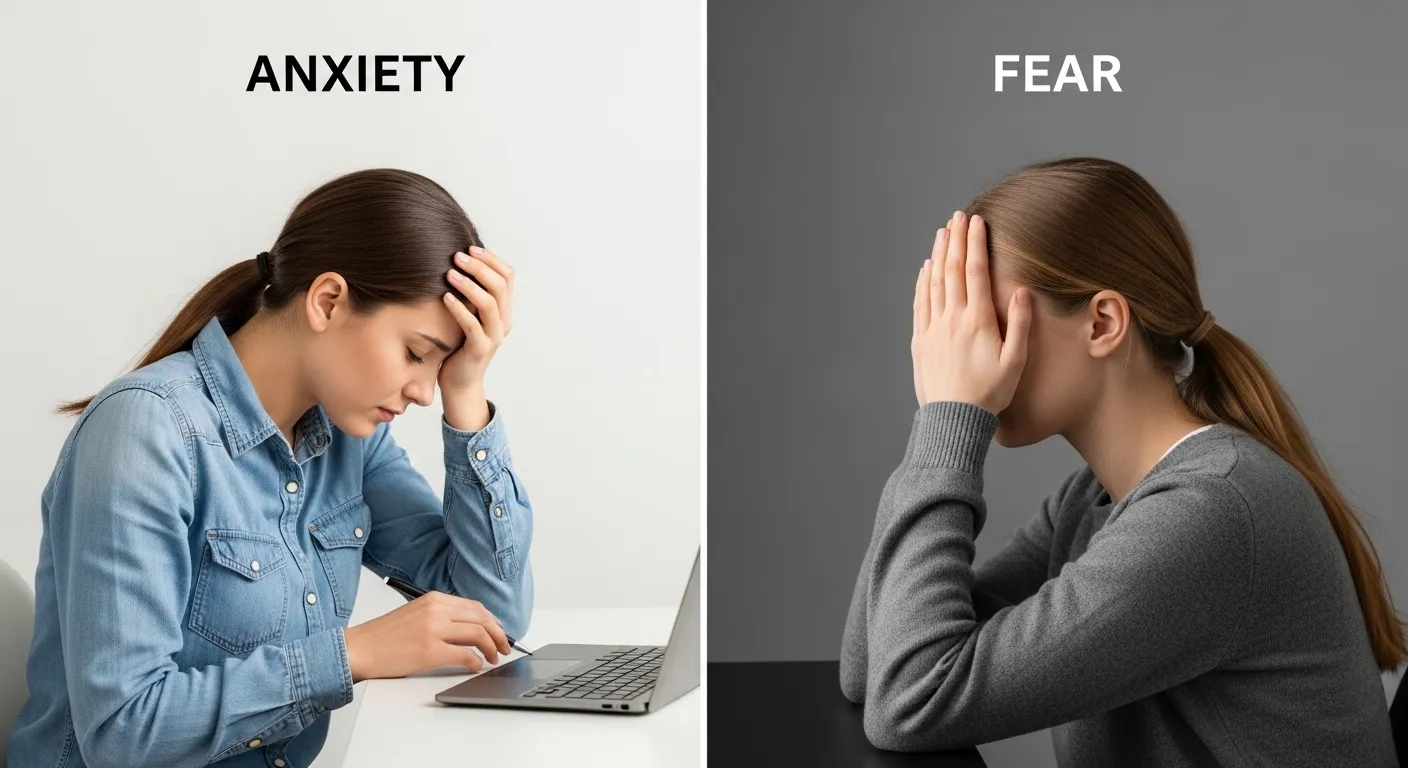 Difference between anxiety and fear