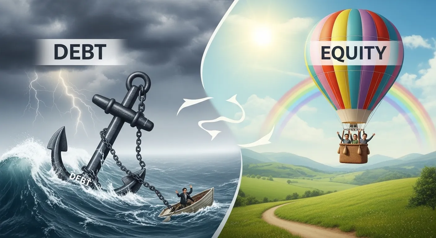 difference between debt and equity